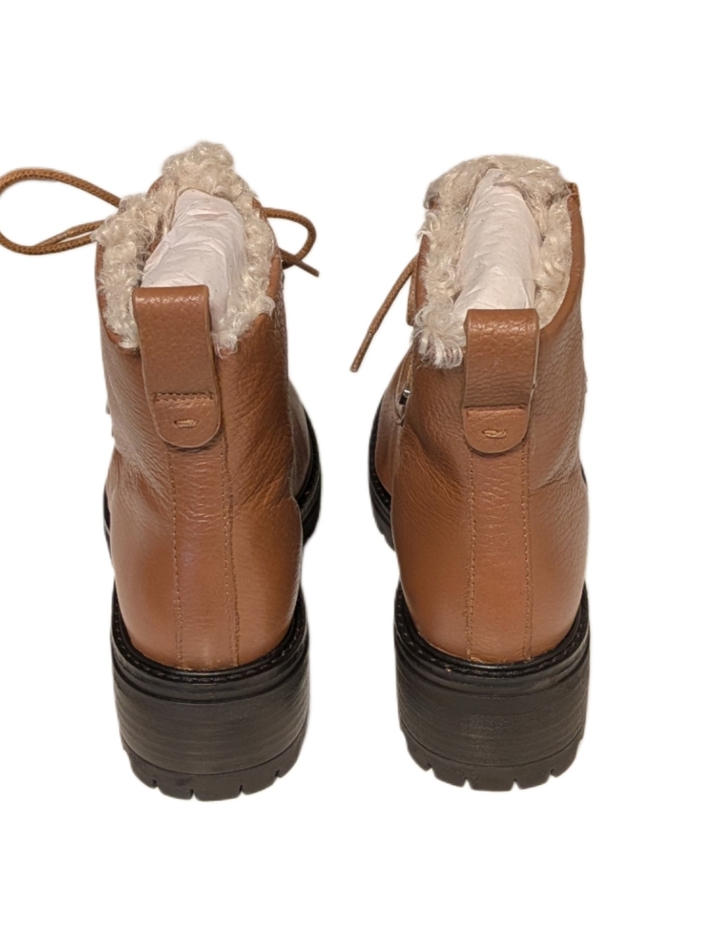 Gentle Souls Kenneth Cole Bristol Wallaby Boots Womens 7.5M Luggage Leather Lug - Picture 3 of 9